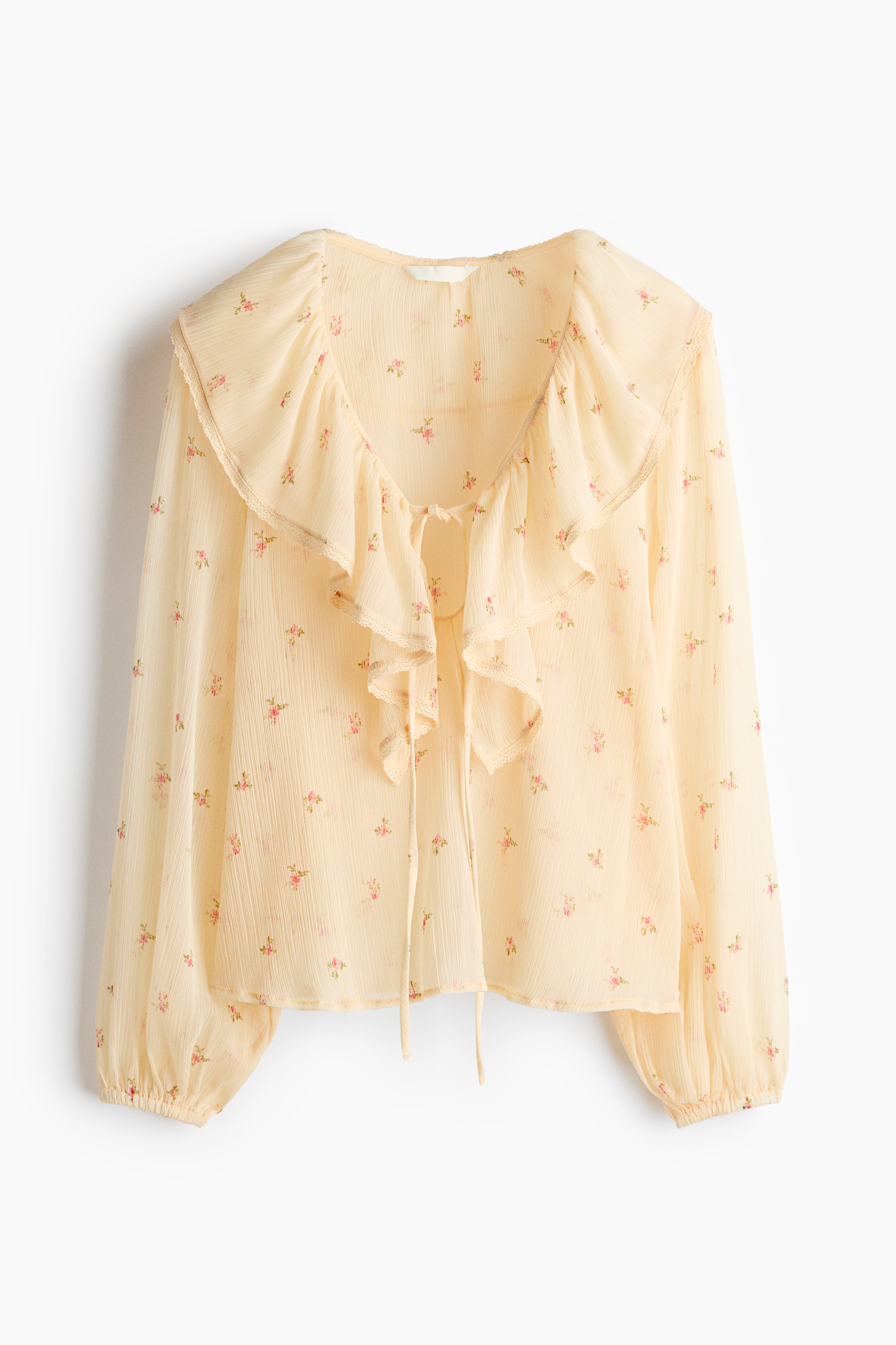 Crinkled chiffon blouse - Amarelo claro/Floral
