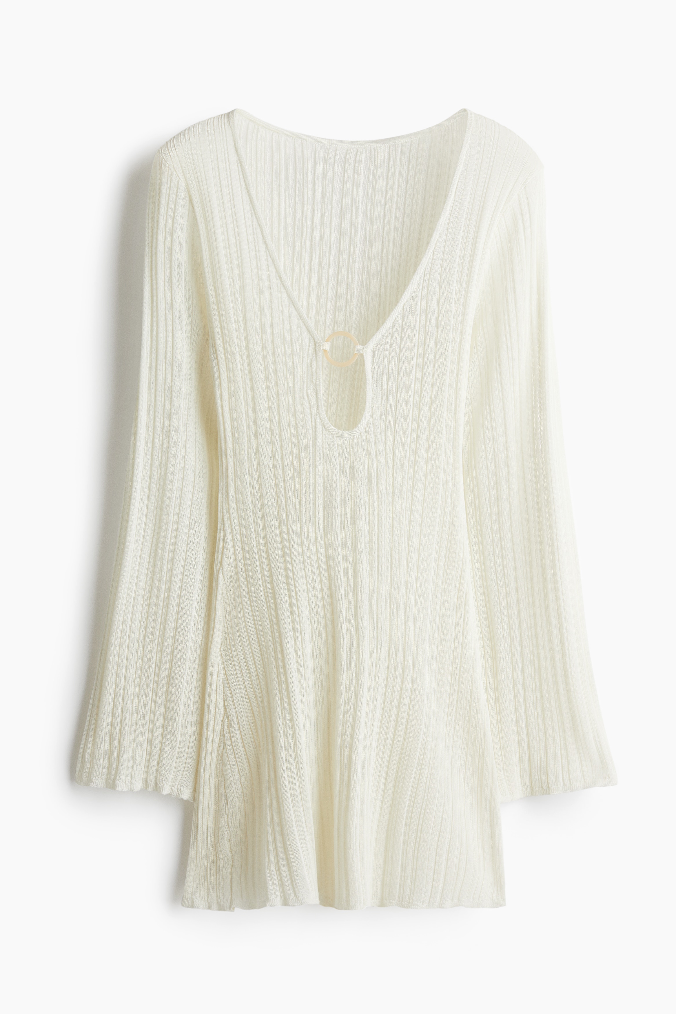 Rib-knit beach dress - White
