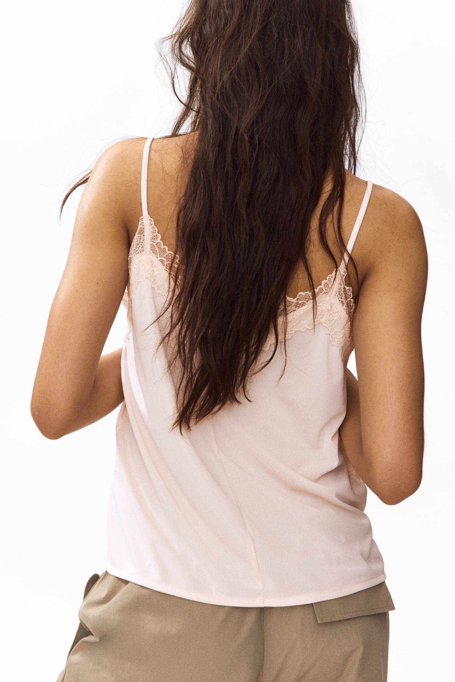 Lace-trimmed Ponte-di-Roma strappy top - 6