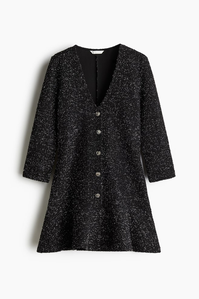 Robe scintillante en bouclette - Noir - 1