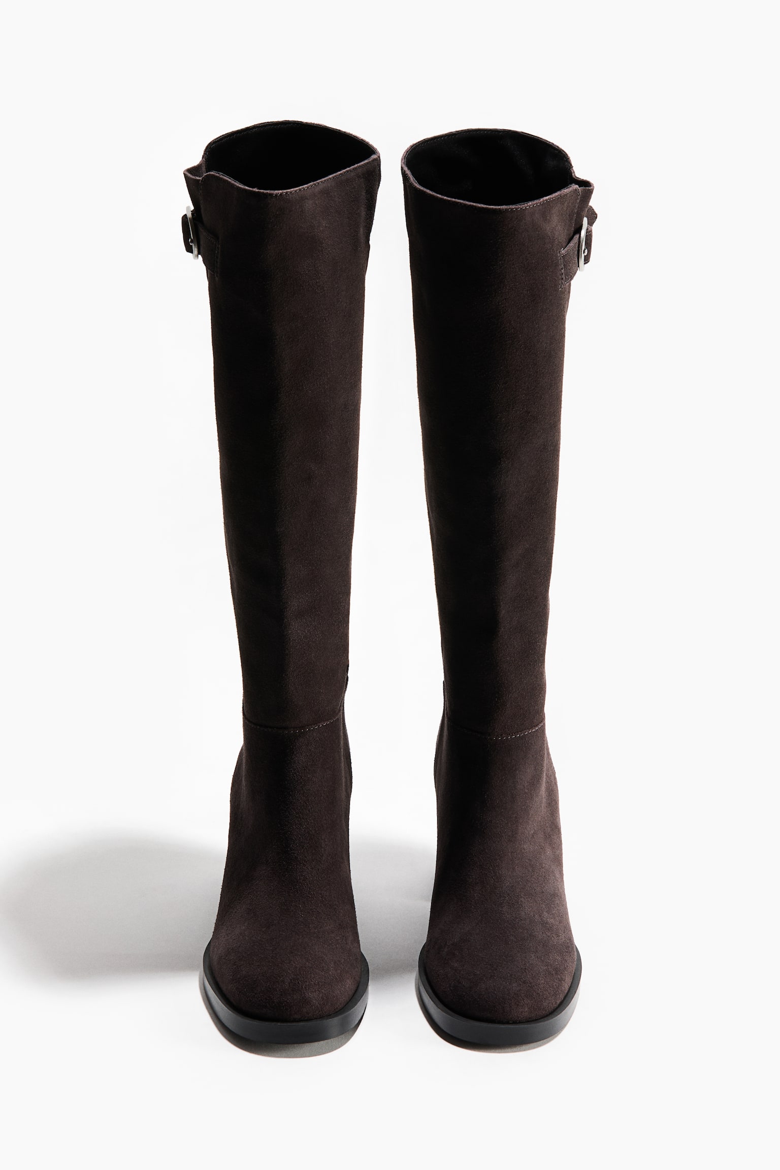 Женские ботинки H&M Knee-High Split Suede, цвет: Тёмный коричневый — фото 4