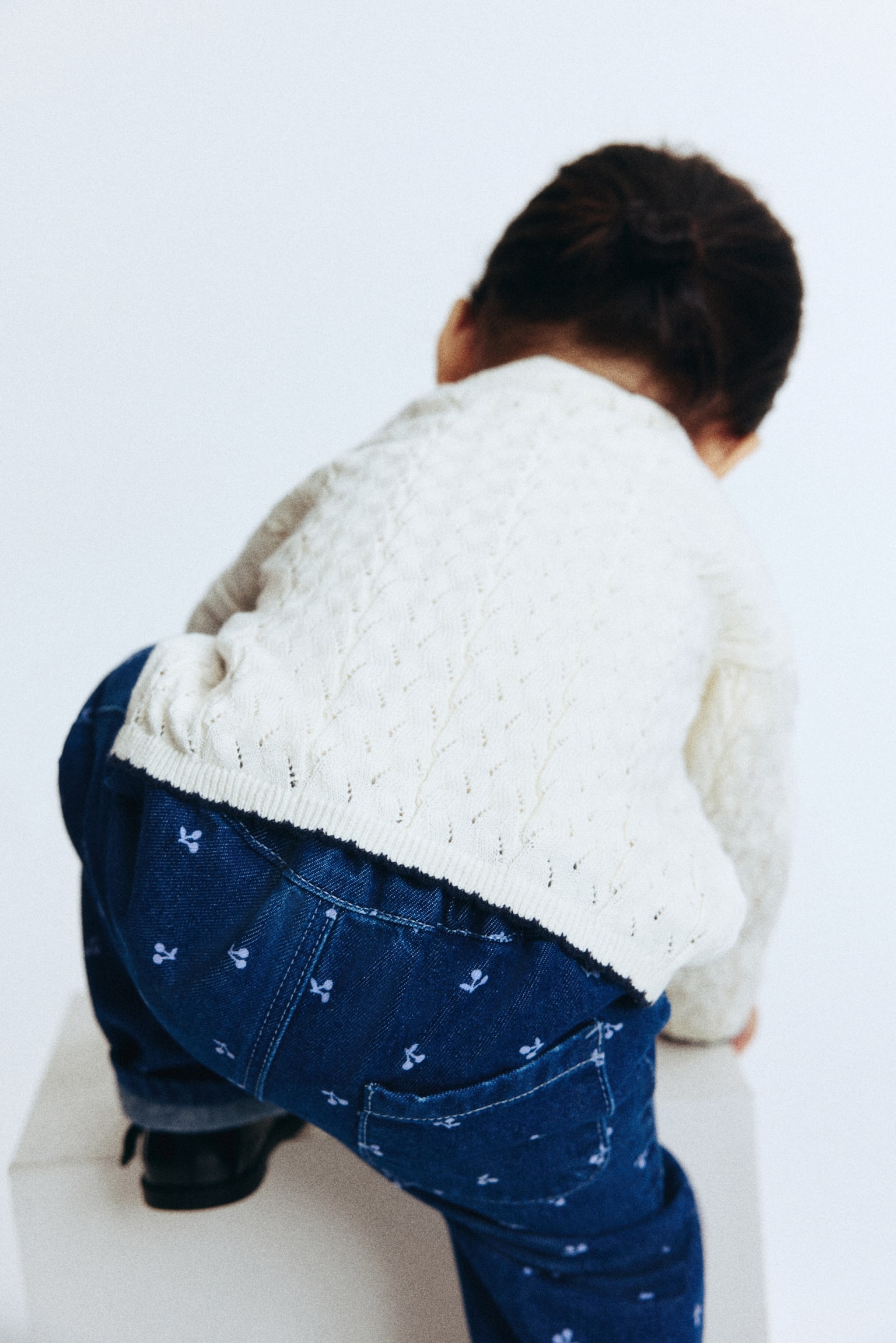 Cotton trousers - Dark denim blue/Cherries/Light pink - 5