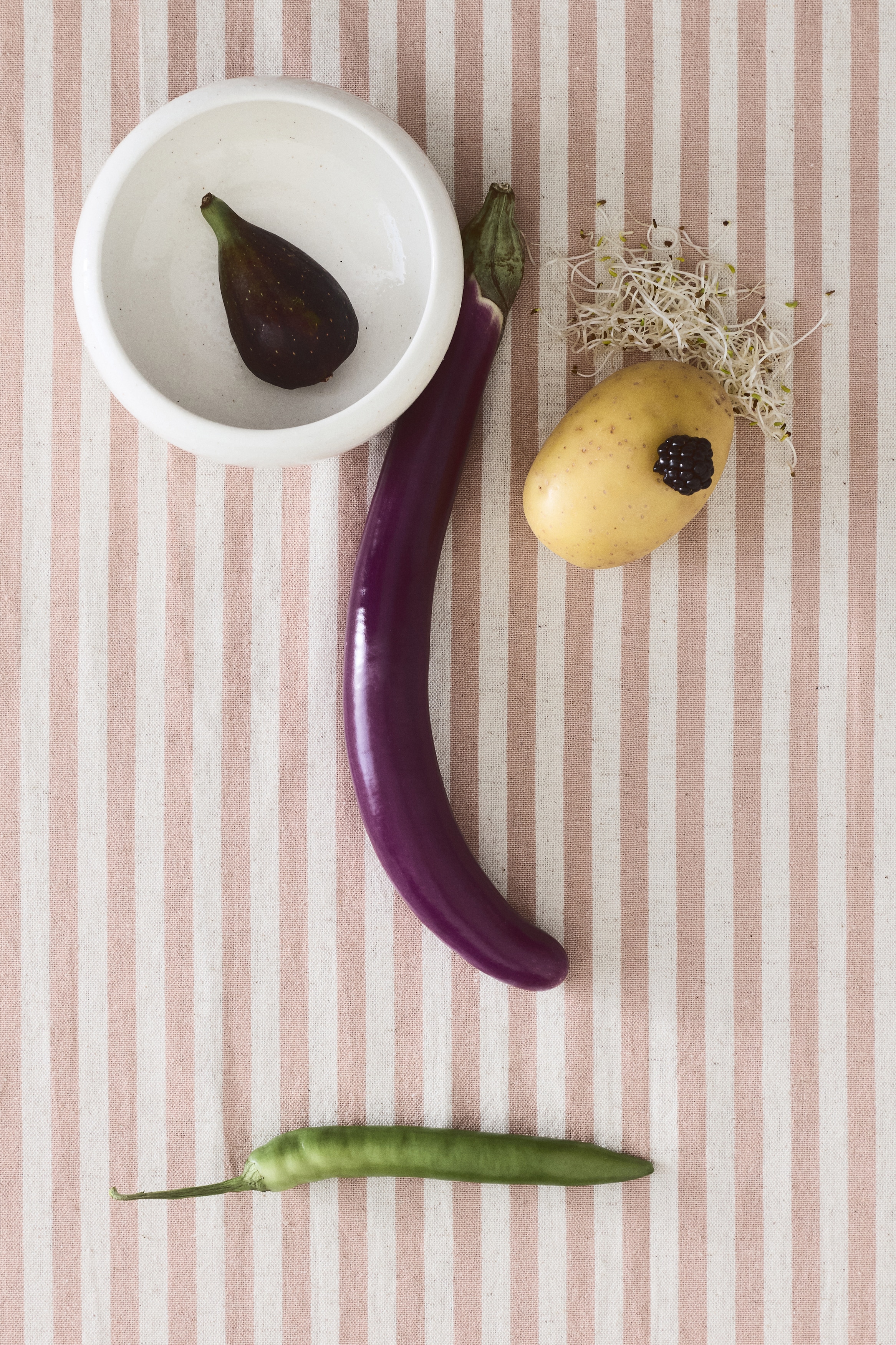 Tovaglia in misto lino - Rosa chiaro/righe/Giallo/righe/Verde kaki/righe/Giallo/quadretti vichy/Rosa chiaro/quadretti vichy/Verde kaki/quadretti vichy/Beige/righe/Beige/quadretti vichy/Marrone scuro/quadretti vichy/Arancione/quadretti vichy/Arancione/righe/Marrone scuro/righe