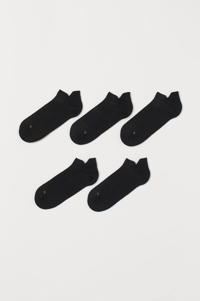 5-pack sports socks - Black/White/Black/White/Dark grey marl - 4