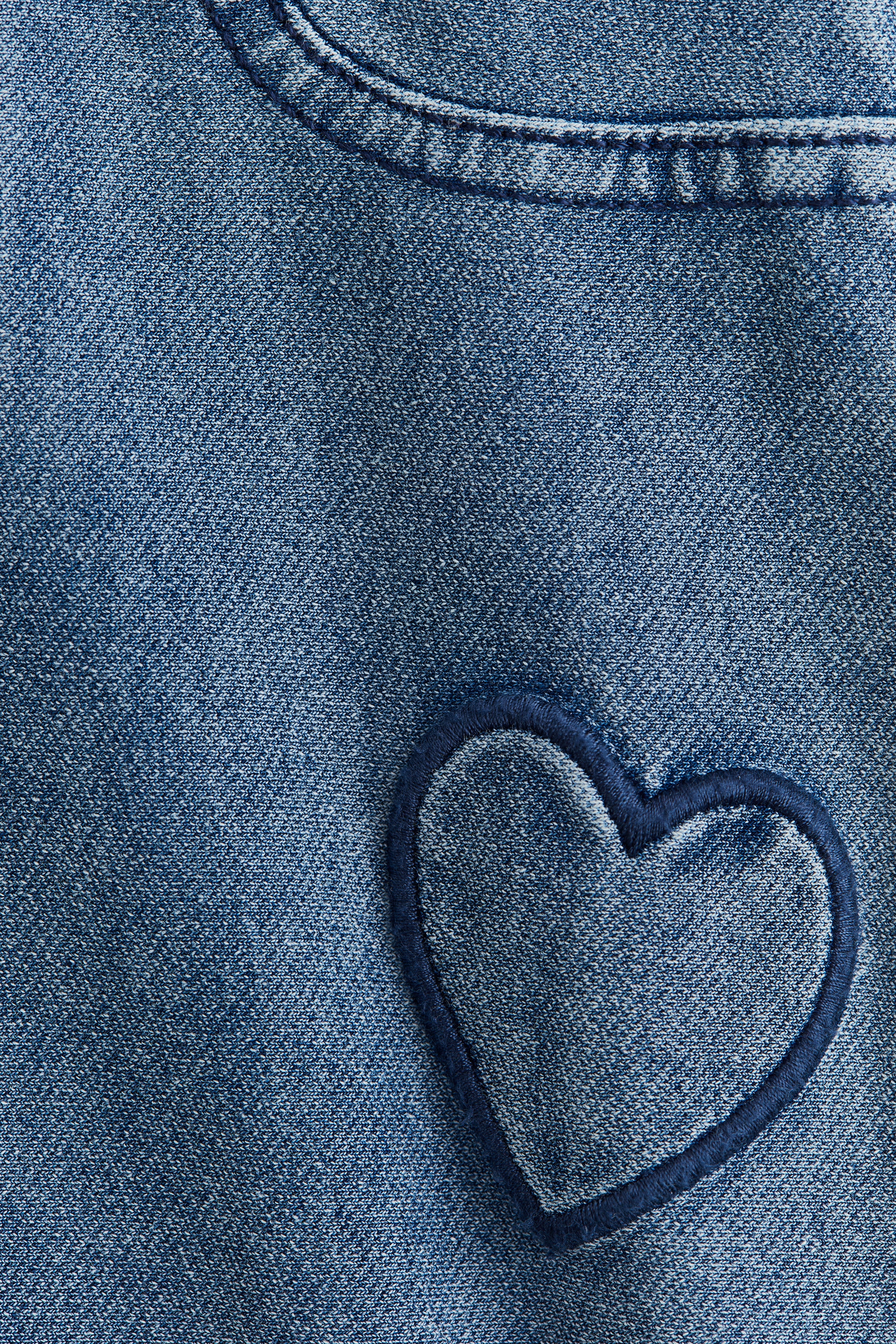 パンツ Heart stitch denim andmary M light blue ANDMARY】Heart stitch denim