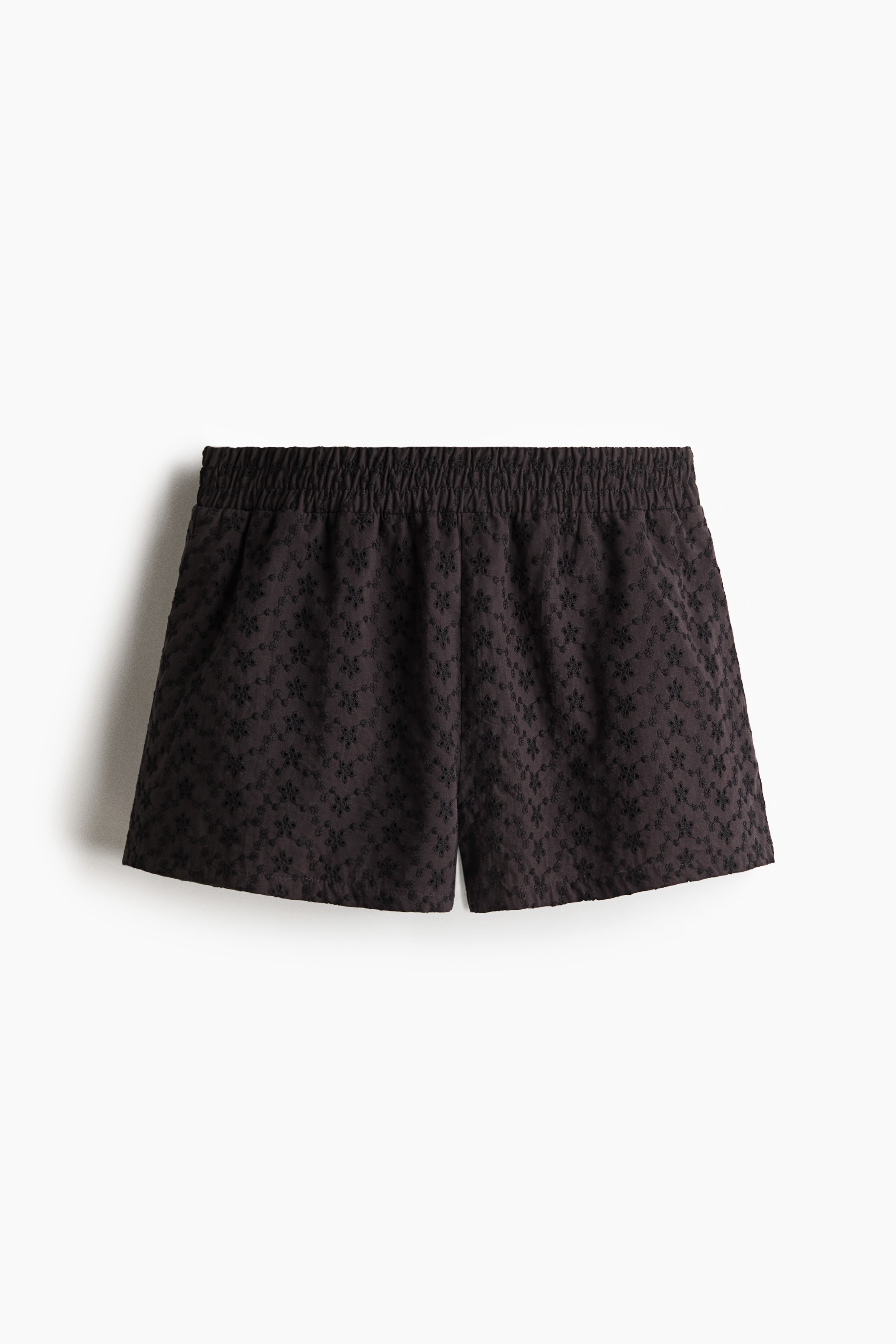 Yüksek Belli ve Nakış İşlemeli Şort - Siyah/Açık sarı/Açık şeftali pembesi/Beyaz