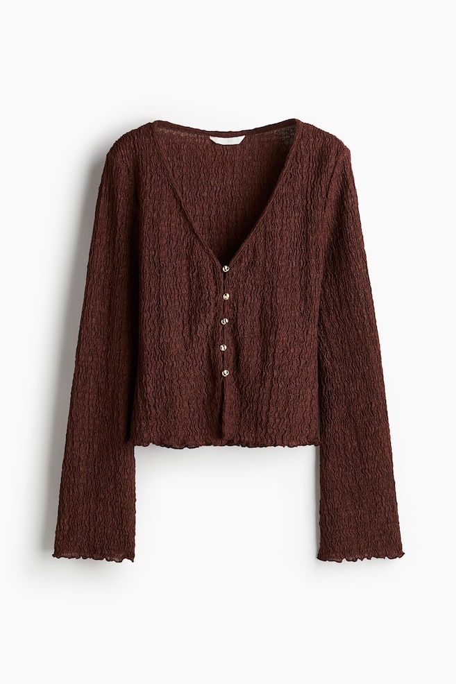 Top en punto con textura - Marrón oscuro/Beige claro - 1