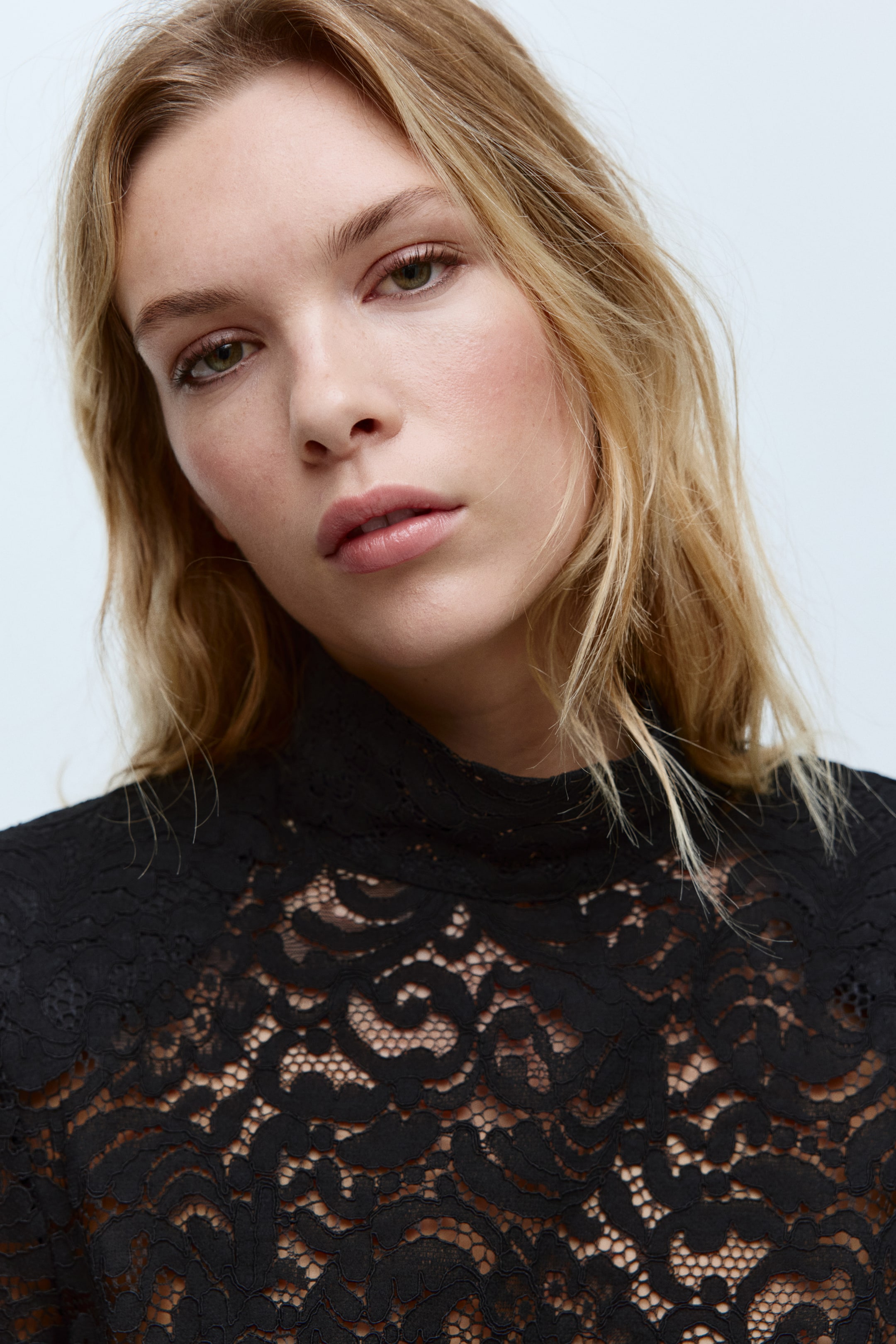View larger image: Turtleneck lace dress - Black | H&M PH 3