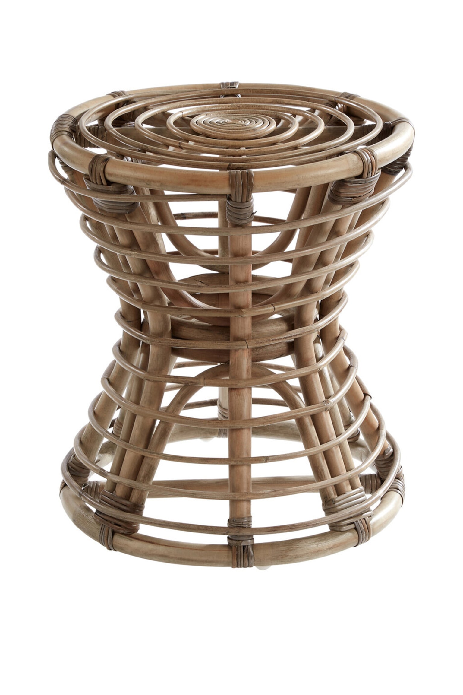 Maka Grey Rattan Stool - Brown - 1