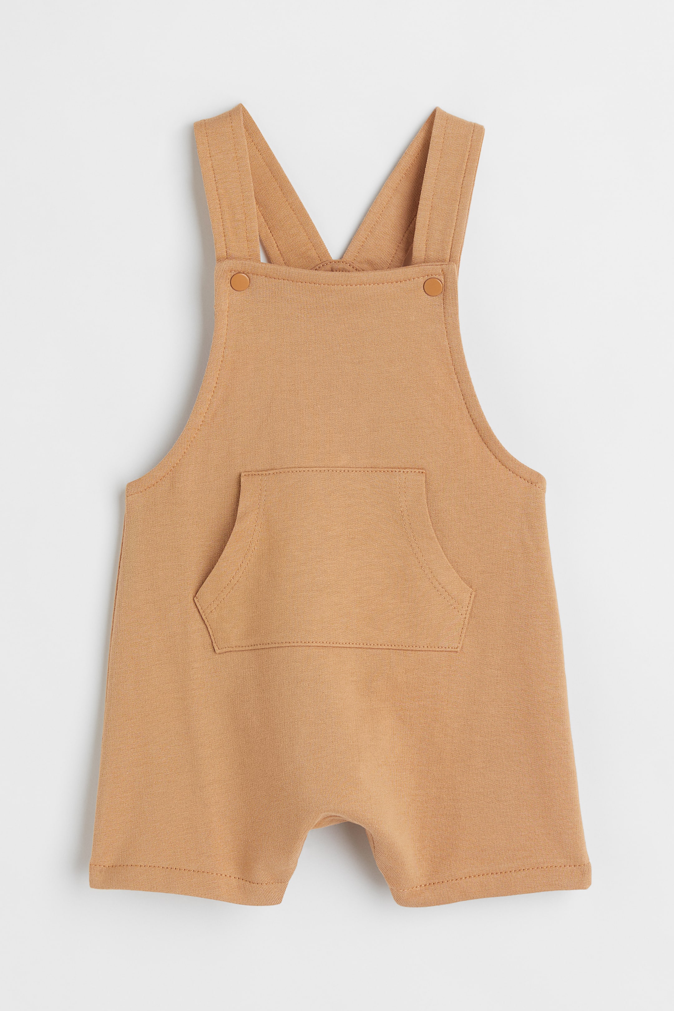 View larger image: Cotton dungaree shorts - Dark beige - Kids | H&M 1