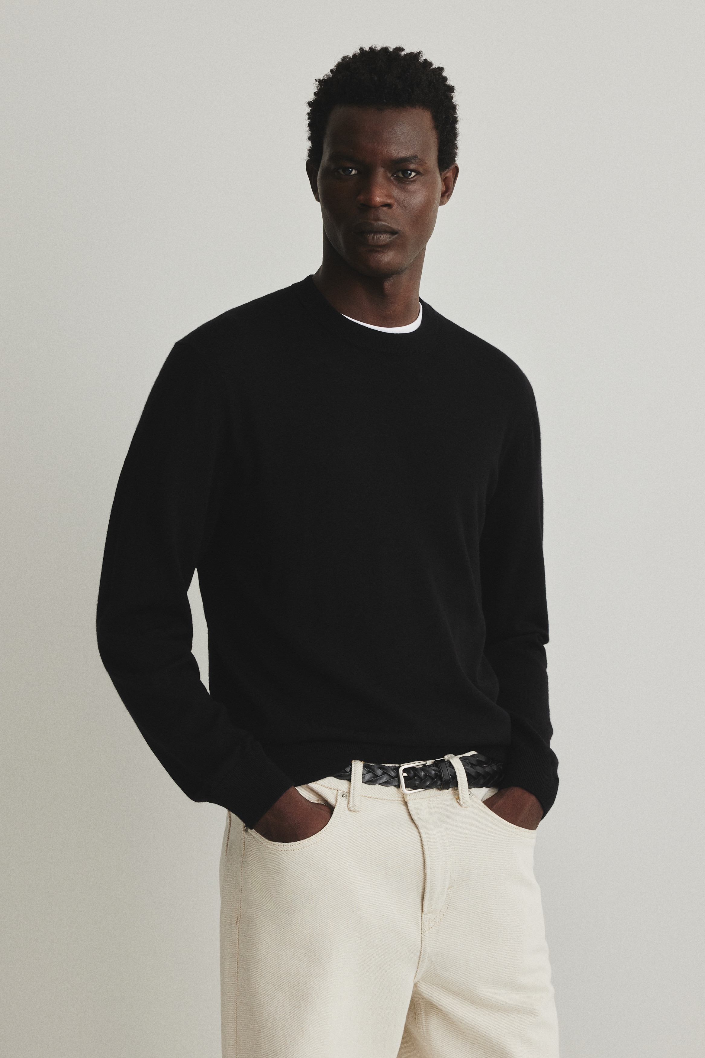 レギュラーフィット メリノウールセーター - ダークグレー - Men | H&M JP