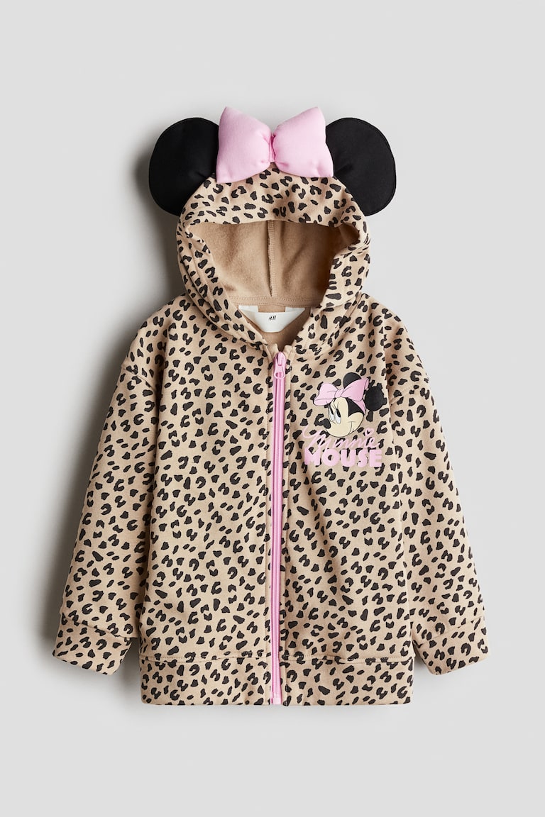 Veste à capuche zippée et imprimée Beige/Minnie ENFANT H&M FR