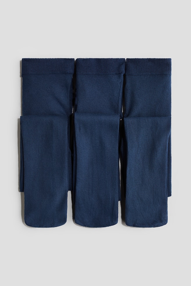 3-pack school tights - Dark blue/Grey/Black/White - 1
