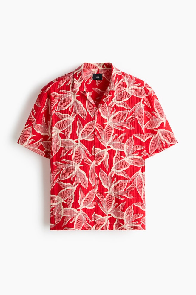 Regular Fit Resort Shirt - Red/Flowers/Khaki green/Orchids - 1