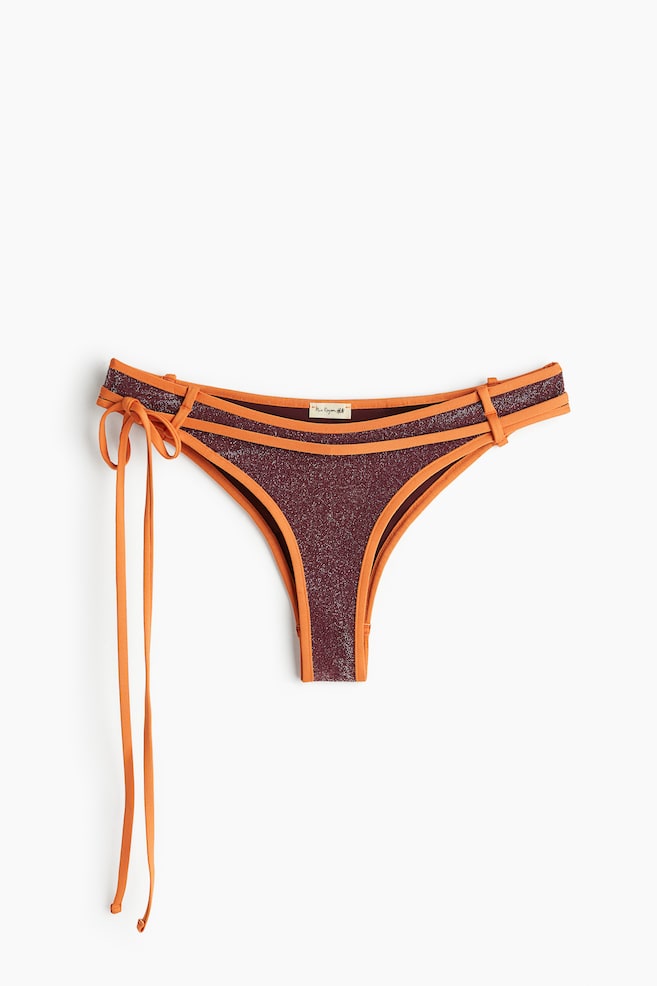 Glittery bikini bottoms - Burgundy/Orange - 1