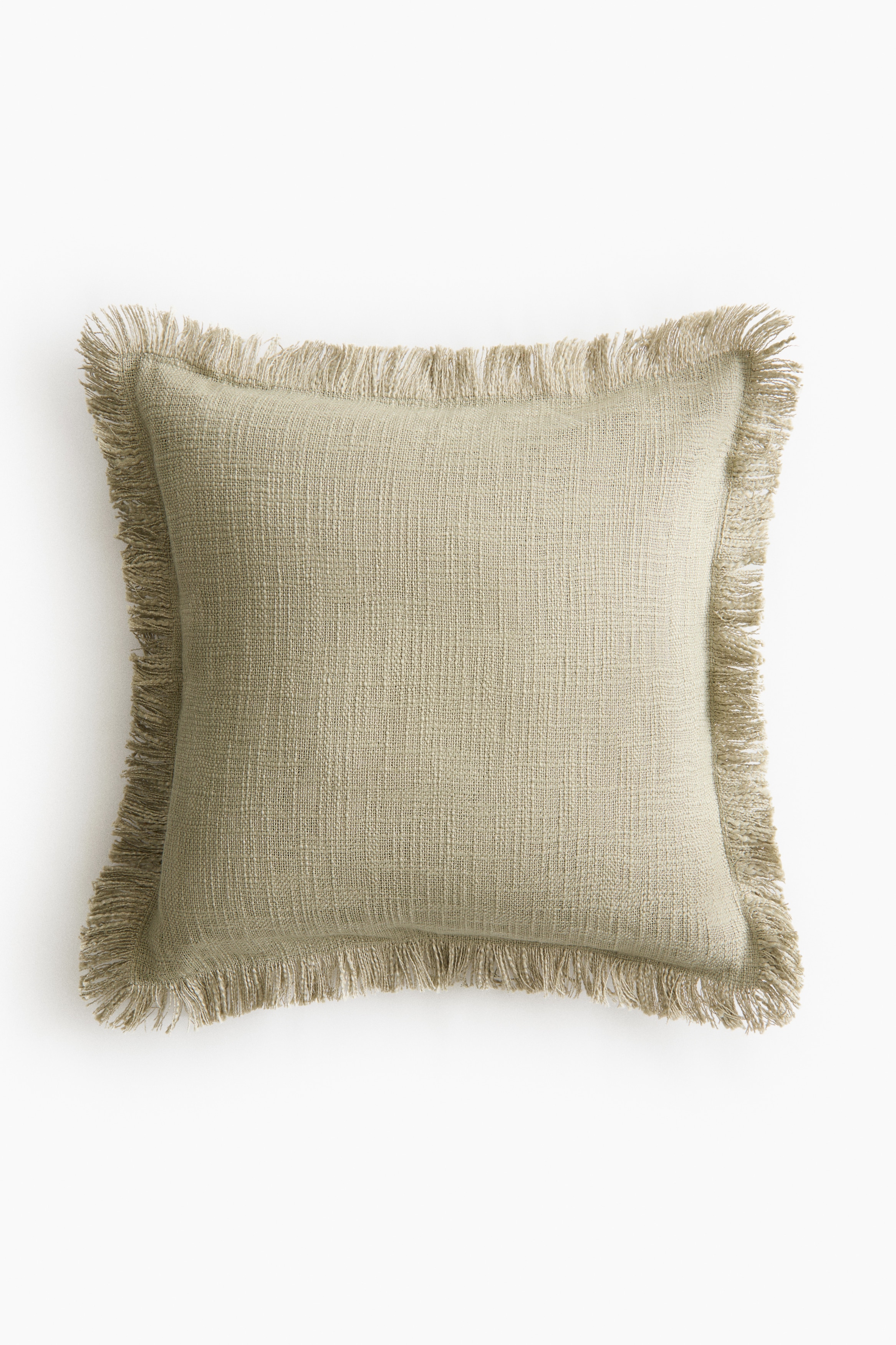 Slub-Weave Cushion Cover - Sage green/Light beige/Orange/Turquoise/Coral red