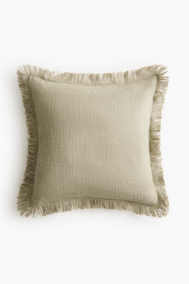 Slub-Weave Cushion Cover - Sage green/Orange/Light beige/Coral red/Bright blue - 1