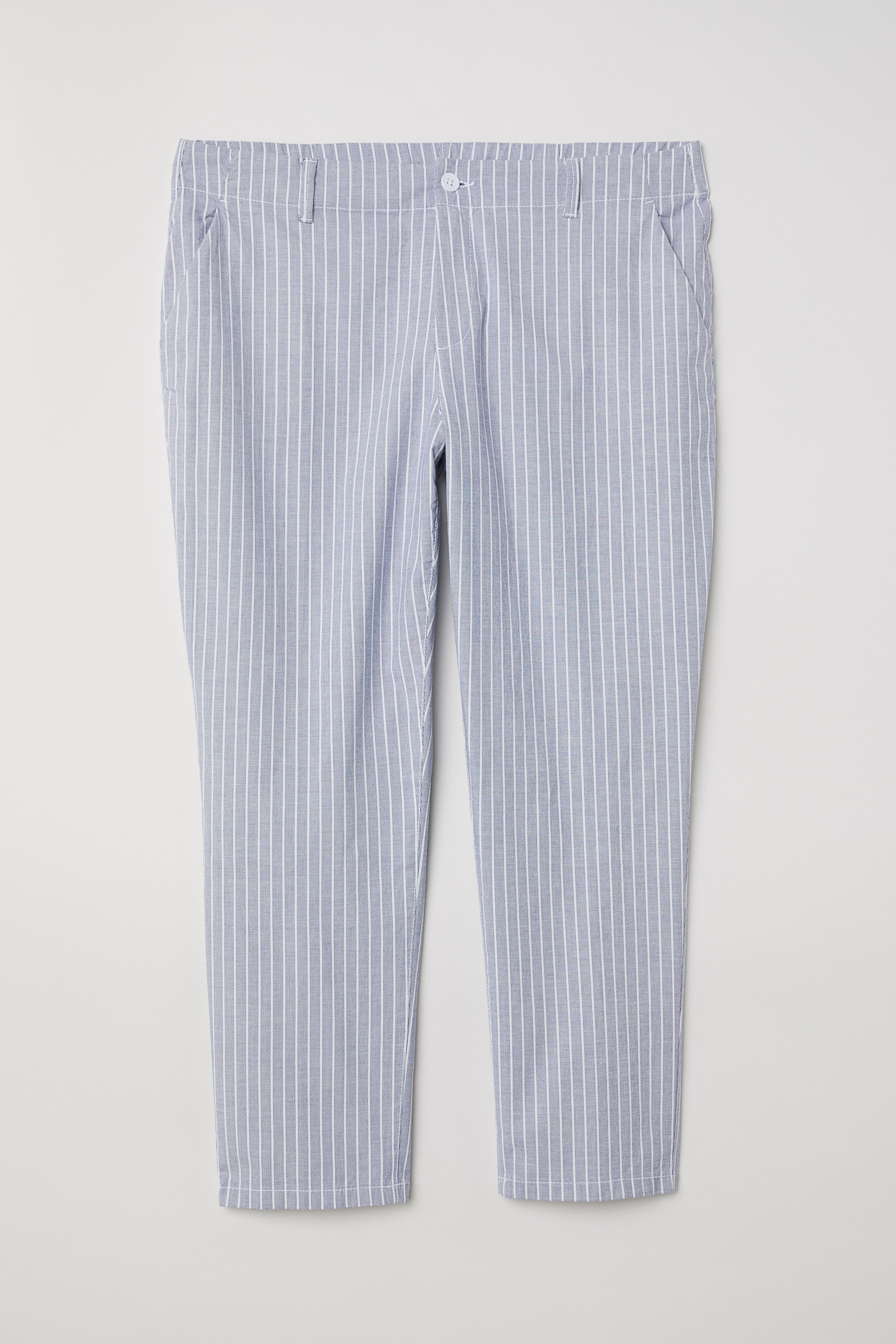 H M Cotton Chinos Light blue striped Ladies H M CA