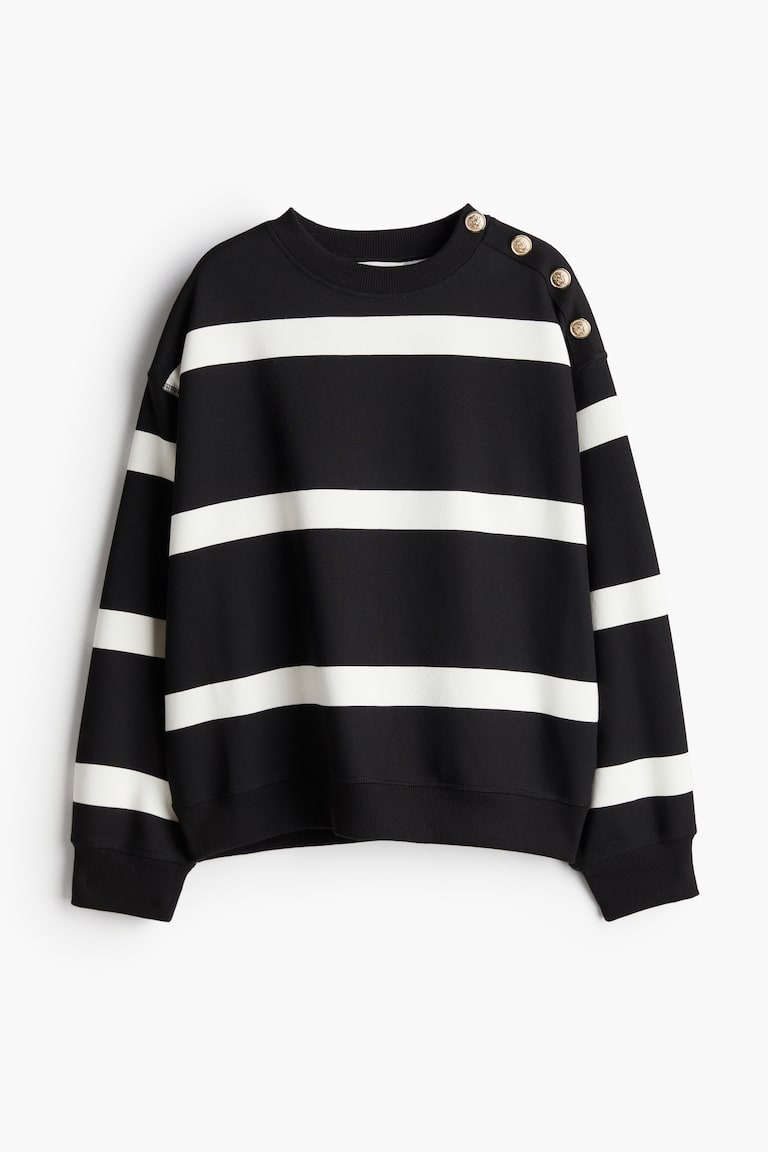 Sweatshirt Black/White striped Ladies H&M IN