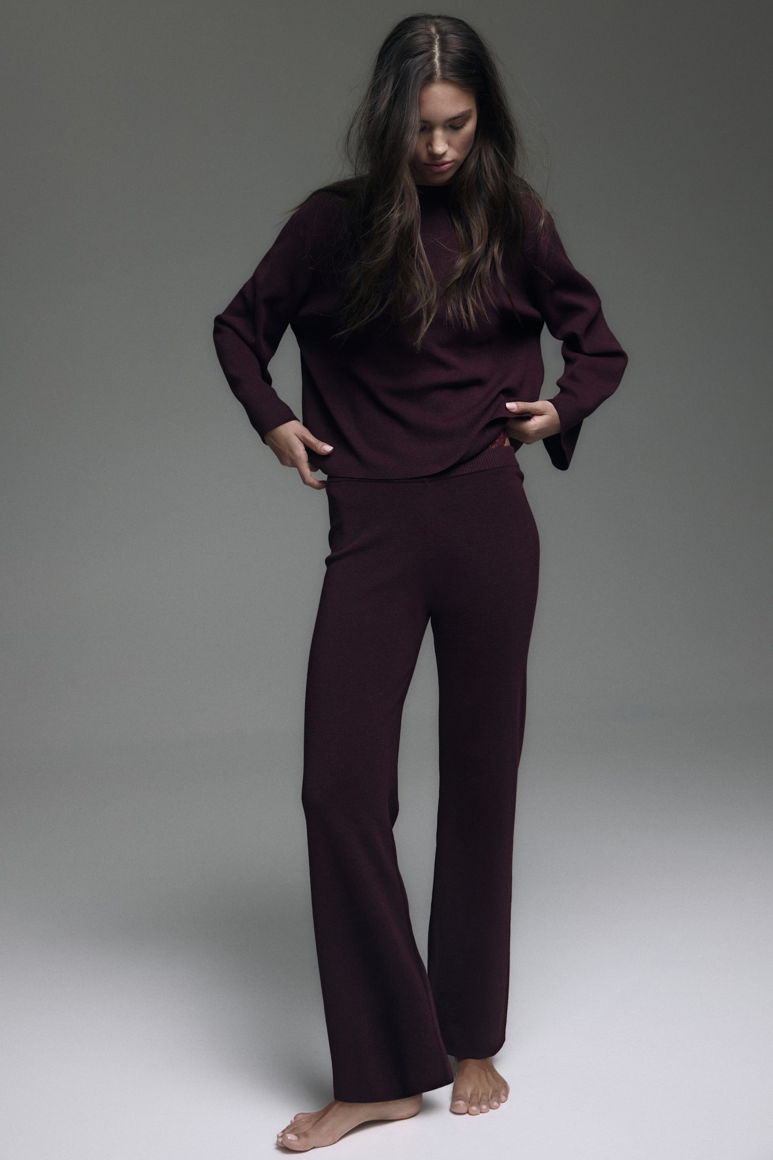 Oversized jumper - Burgundy/Dark dusty green/Cream/Navy blue/Grey marl/Light beige marl - 6