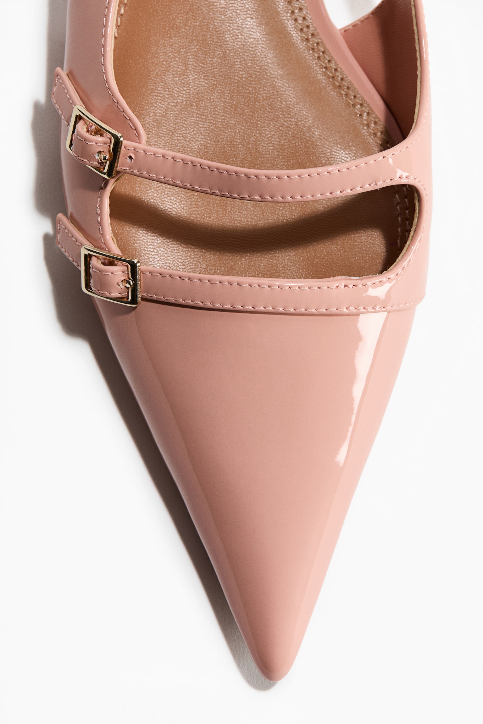 Sandales façon escarpins vernis à bride arrière - Rose pêche/Bourgogne/Noir - 2