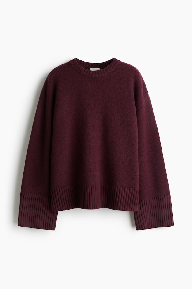 Pullover misto cashmere - Bordeaux/Nero/Crema/Beige scuro/Blu navy/Talpa scuro - 1