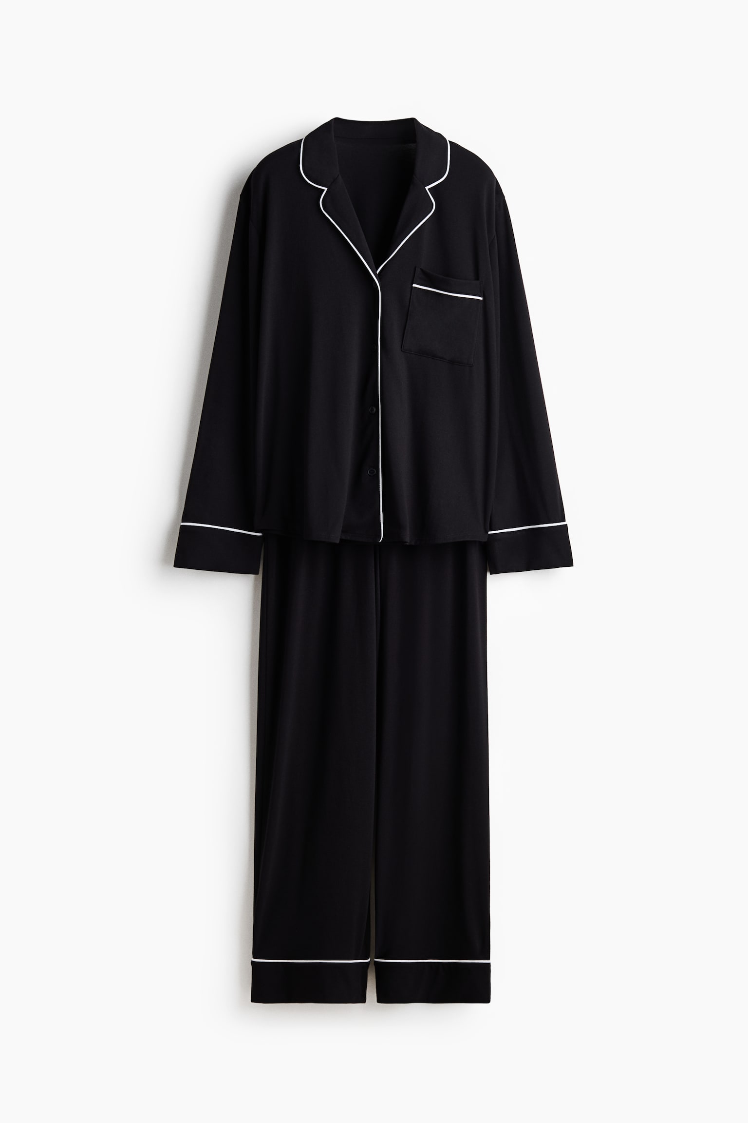 Viscose Blend Pyjama Set - Black/Navy blue/Light pink - 1
