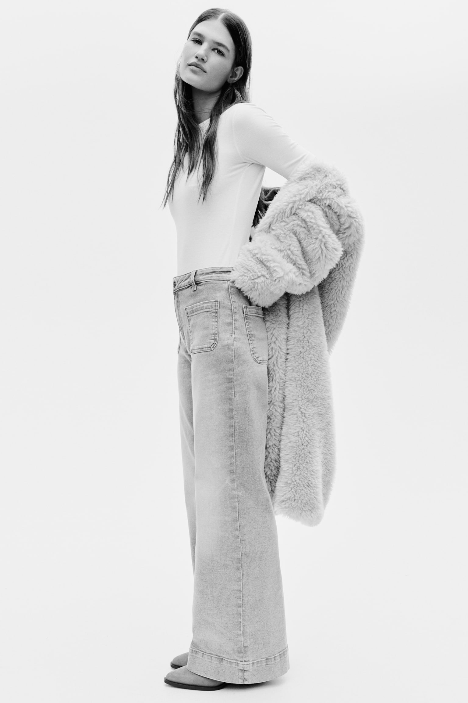 Wide High Waist Jeans - Licht denimblauw/Donker denimblauw/Marinedenimblauw/Denimzwart - 4