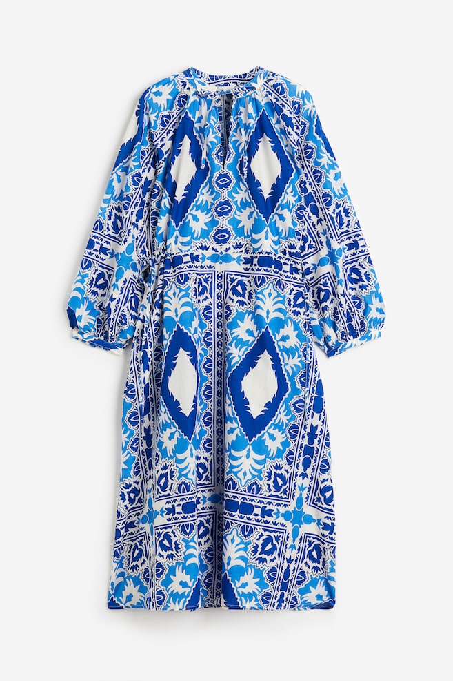 Mønstret kjole i bomuld - Klar blå/Mønstret - 2