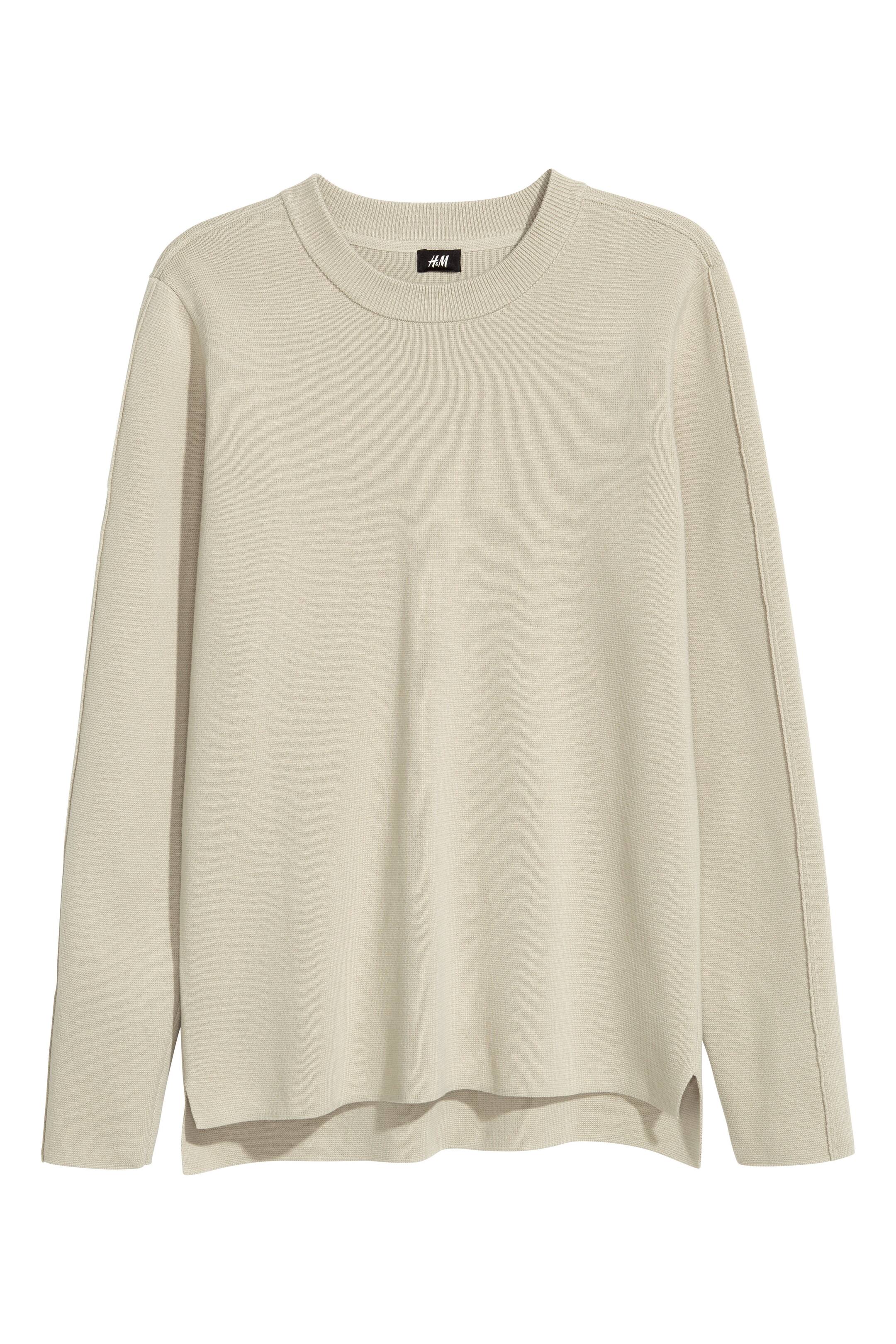 View larger image: Fine-knit cotton jumper - Light beige - Men | H&M GB 1