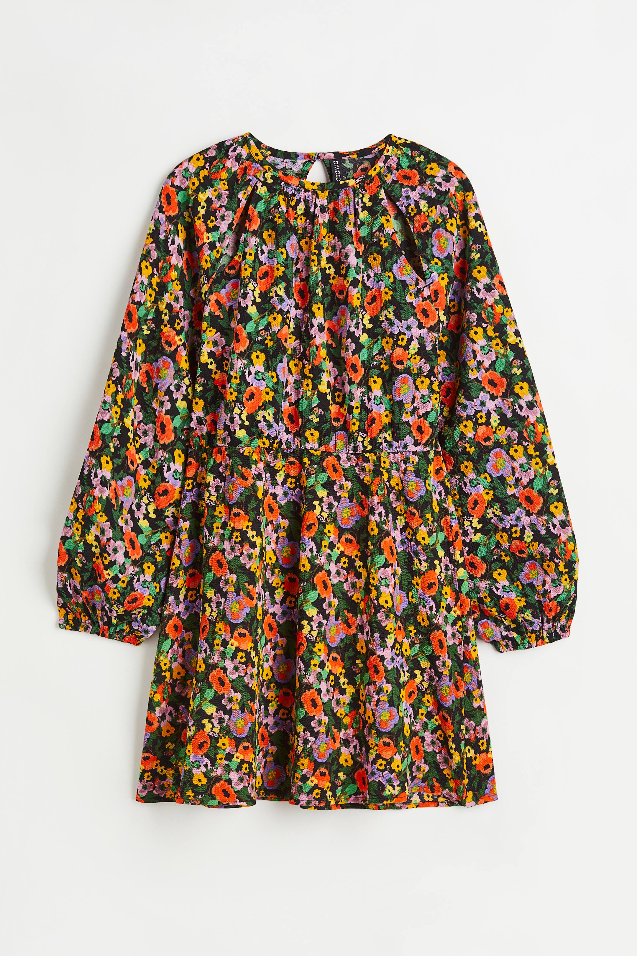 View larger image: Cut-out crêpe dress - Black/Floral - Ladies | H&M GB 1