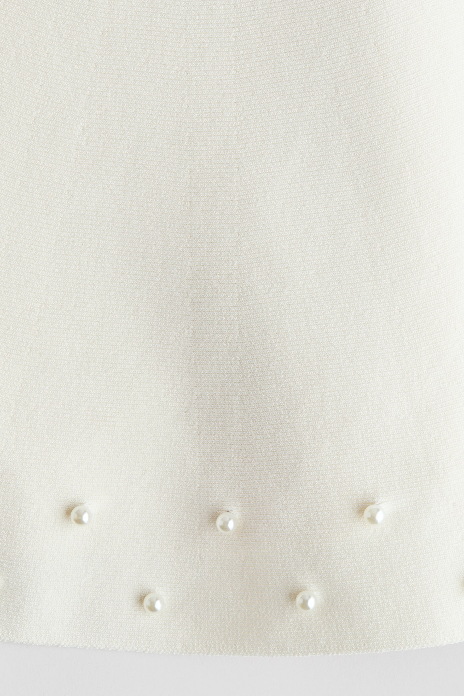 חצאית מסריג דק עם חרוזים - לבן/ורוד בהיר - 4