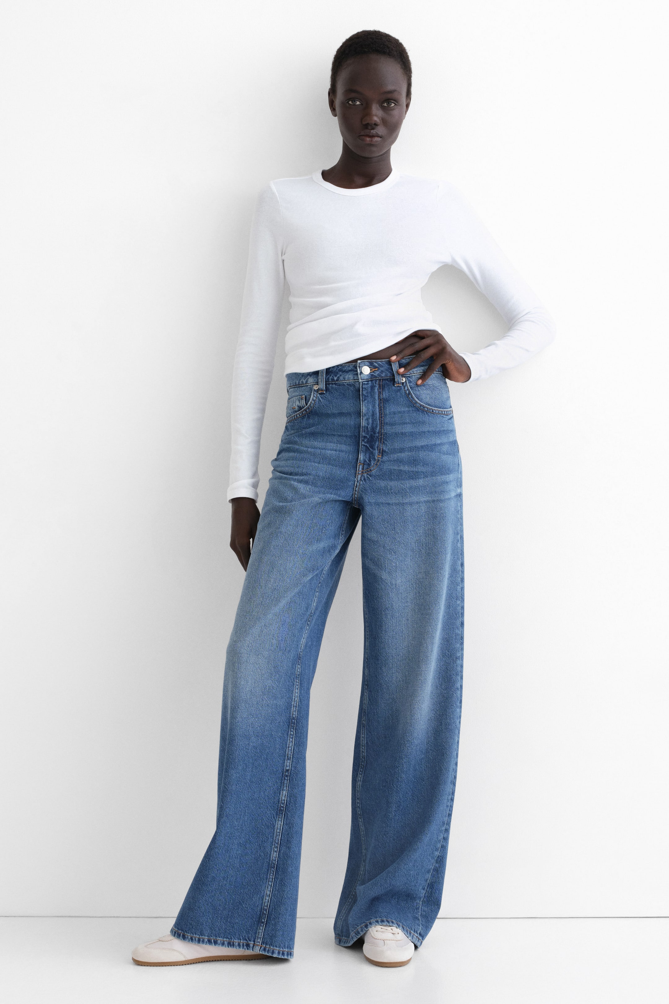 Преглед на по-голямо изображение: Блуза от трико с дълги ръкави - Бял - ЖЕНИ | H&M BG 2