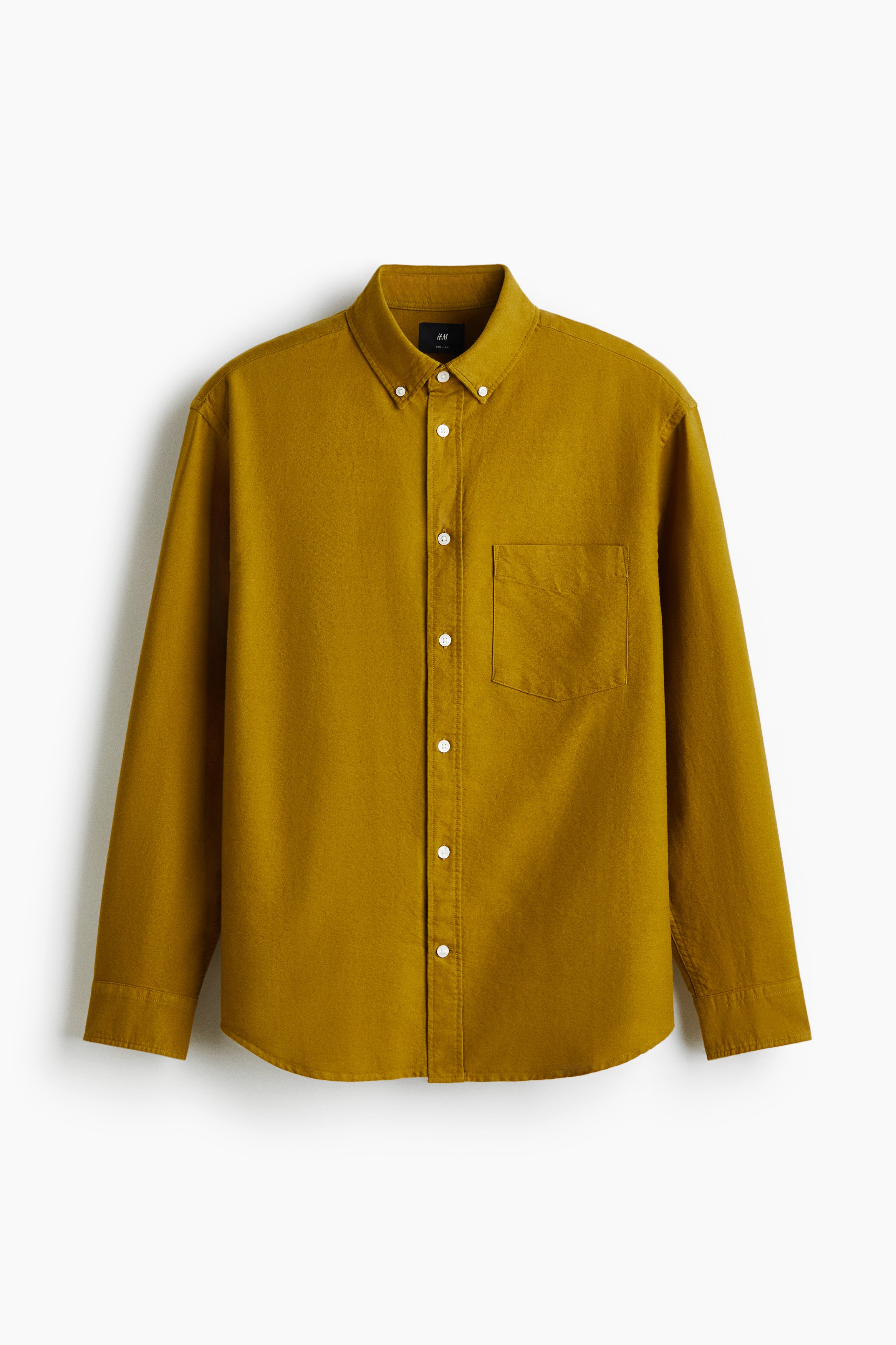 Regular Fit Oxford shirt - Mustard yellow/Light yellow/Light blue/White/Black/Dark khaki green/White/Beige striped/Dark green/Light blue/Striped/Navy blue/Light beige