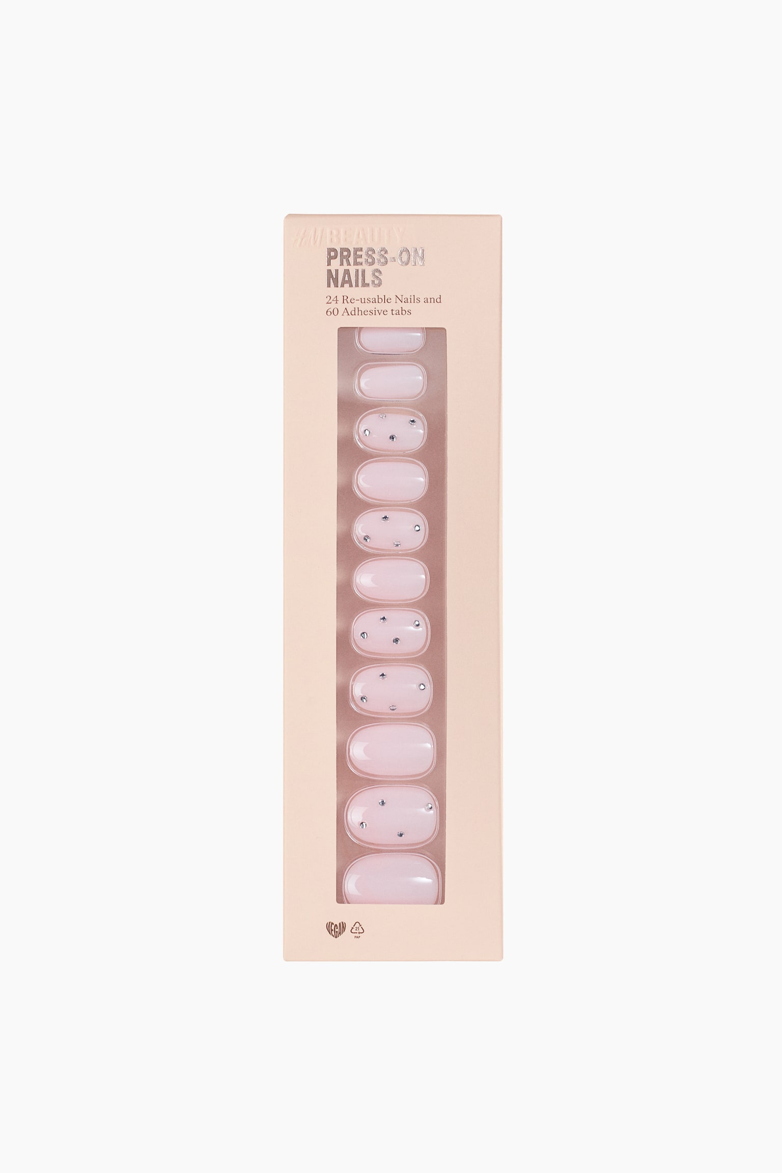 Press-on nails - Oval Medium Bare Sparkle