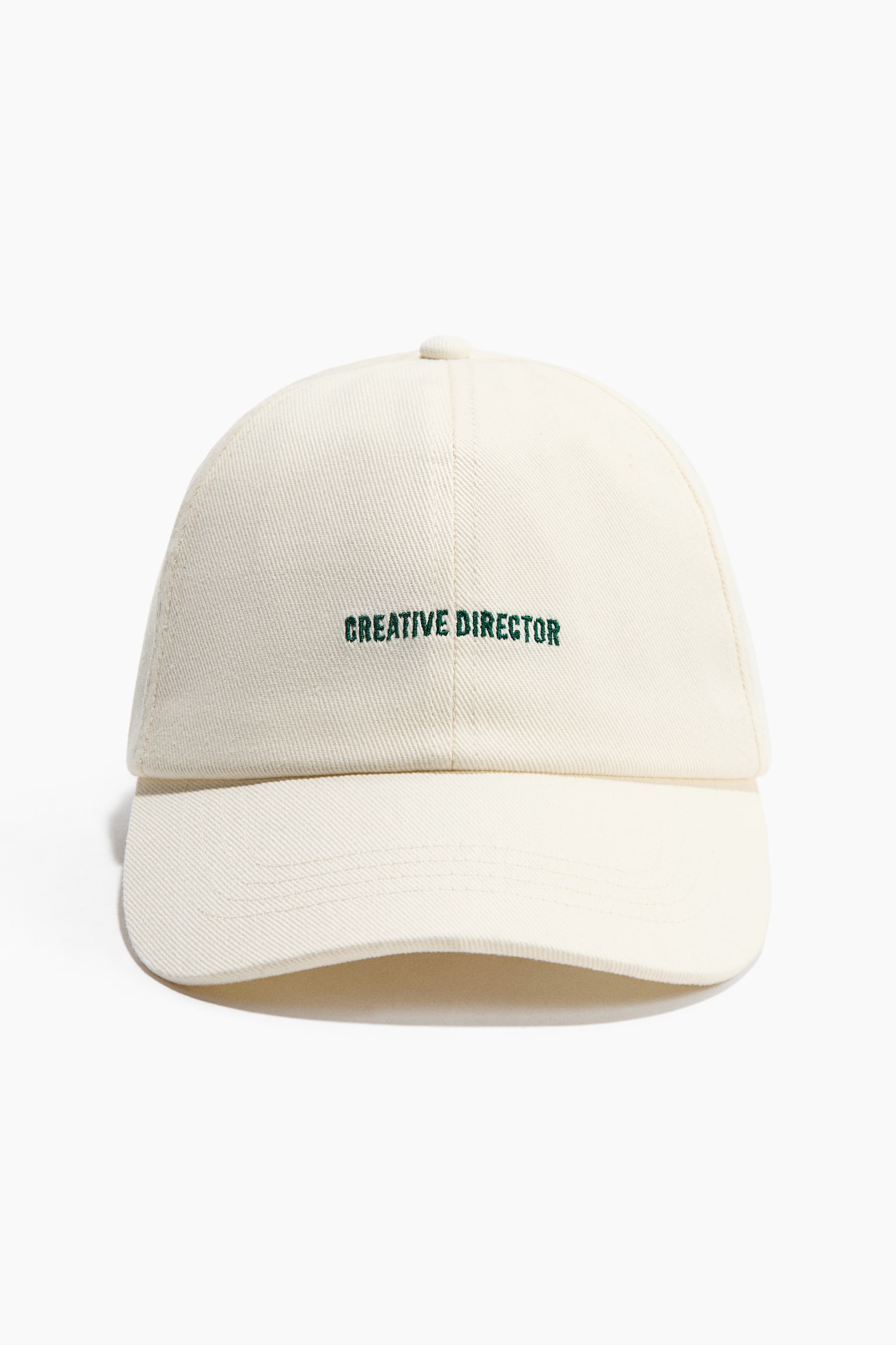 Kasket i bomuldstwill med motiv - Creme/Creative Director/Marineblå/Creative Director