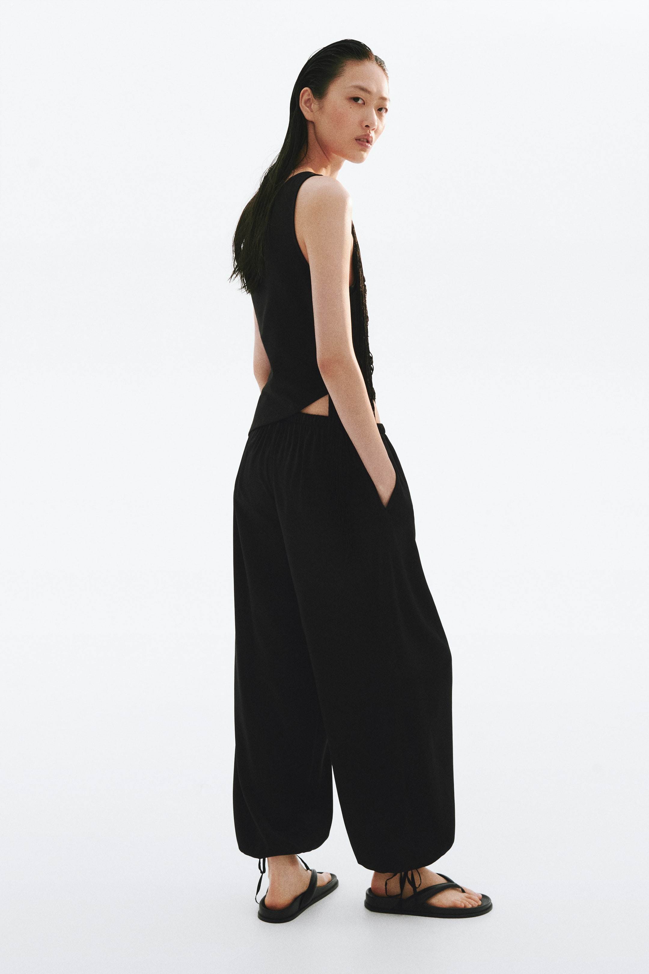 Drawstring-Detail Balloon-Leg Pants