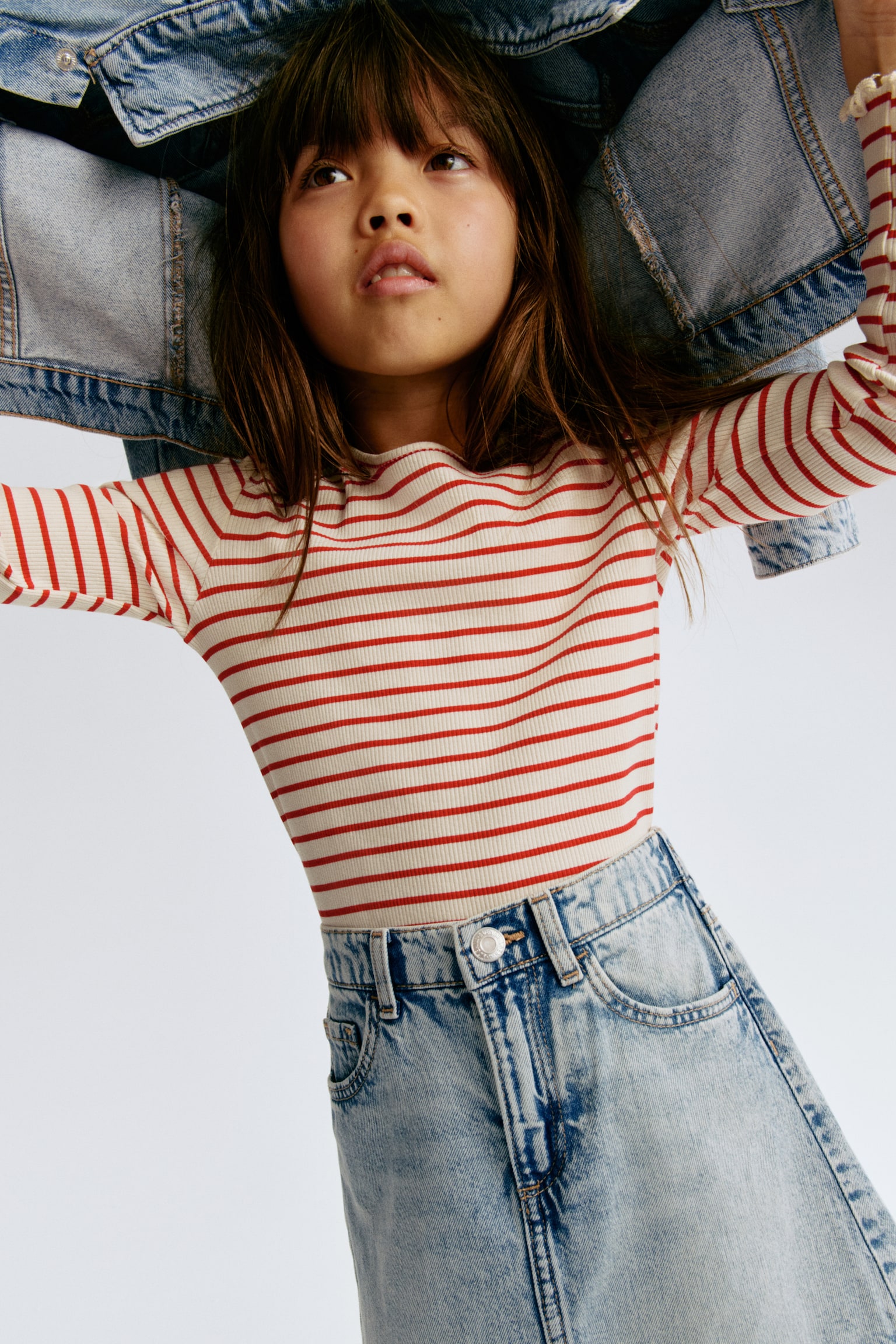 Детская юбка H&M Denim, цвет: Светлый джинсовый синий — фото 4