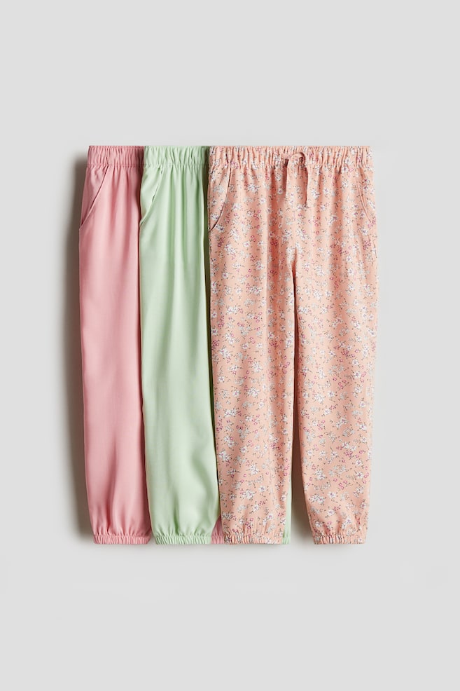 3-Pack Joggers - Pink/floral/Light yellow/floral - 1