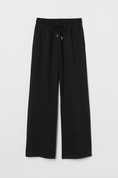 Straight-legged joggers - Regular waist - Long - Black - Ladies | H&M GB