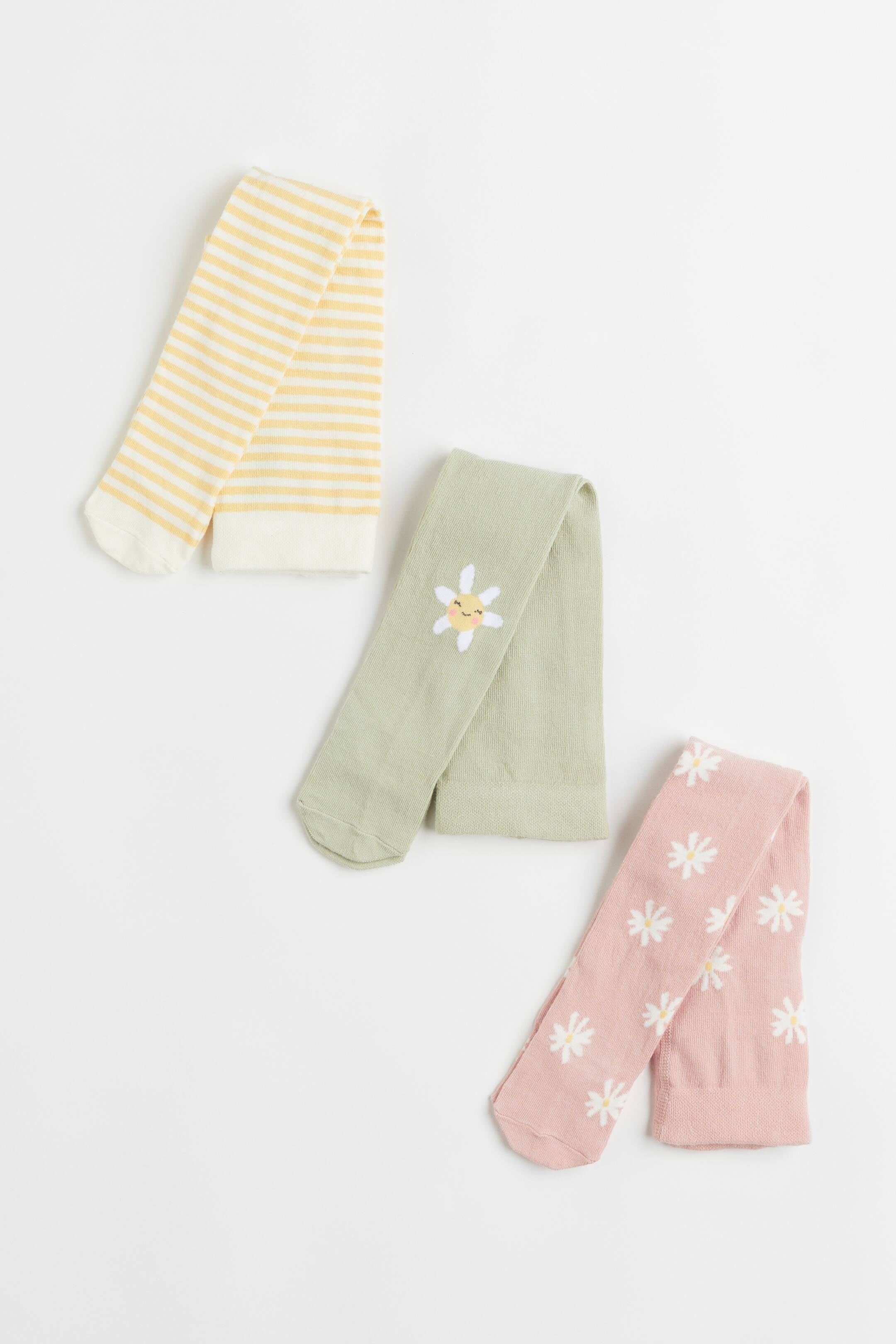 查看大圖: 3雙入褲襪 - 淺粉紅色/花朵 - Kids | H&M 1