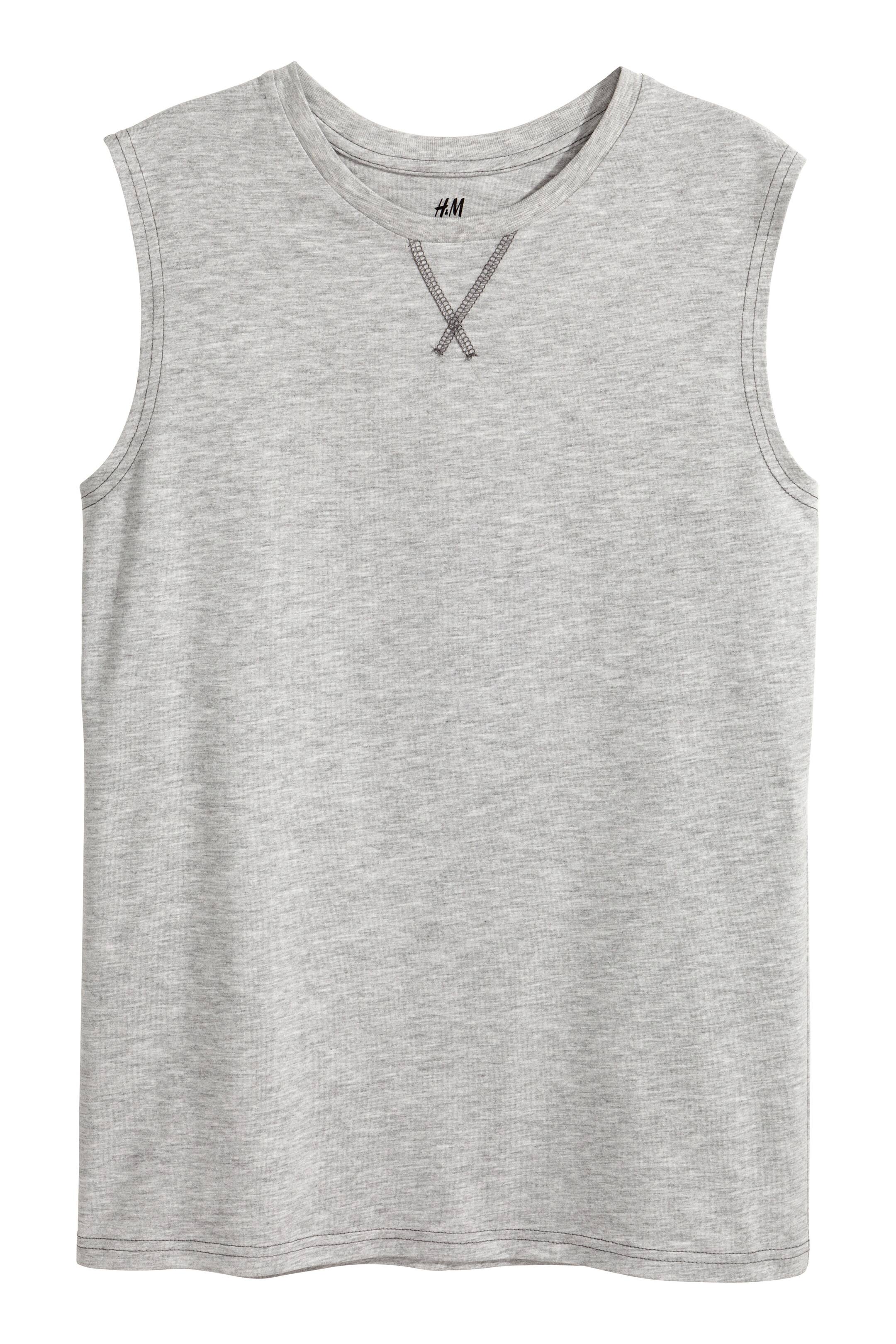 Näytä suurempi kuva: 2 kpl tanktoppeja - Harmaameleerattu - Kids | H&M FI 1