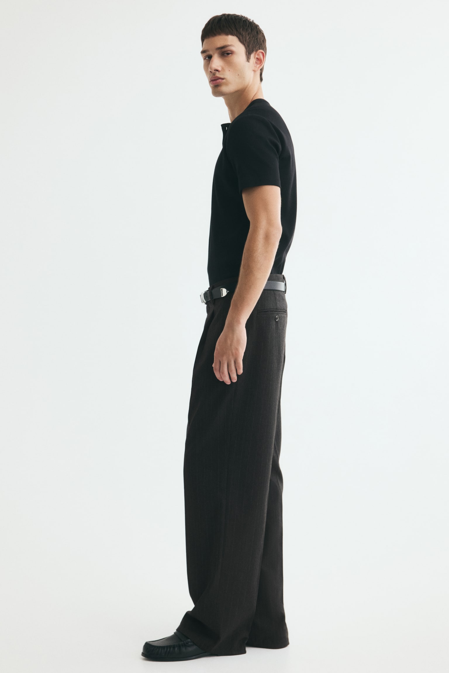 Мужские брюки H&M Relaxed-Fit Suit, цвет: Чёрный — фото 5