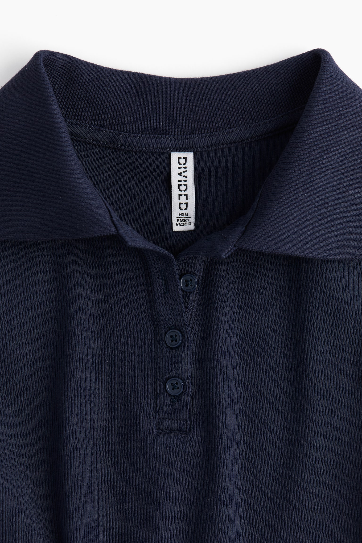 Ribbed polo shirt - Navy blue/Light dusty pink/White/Light turquoise/Black/Light blue - 5