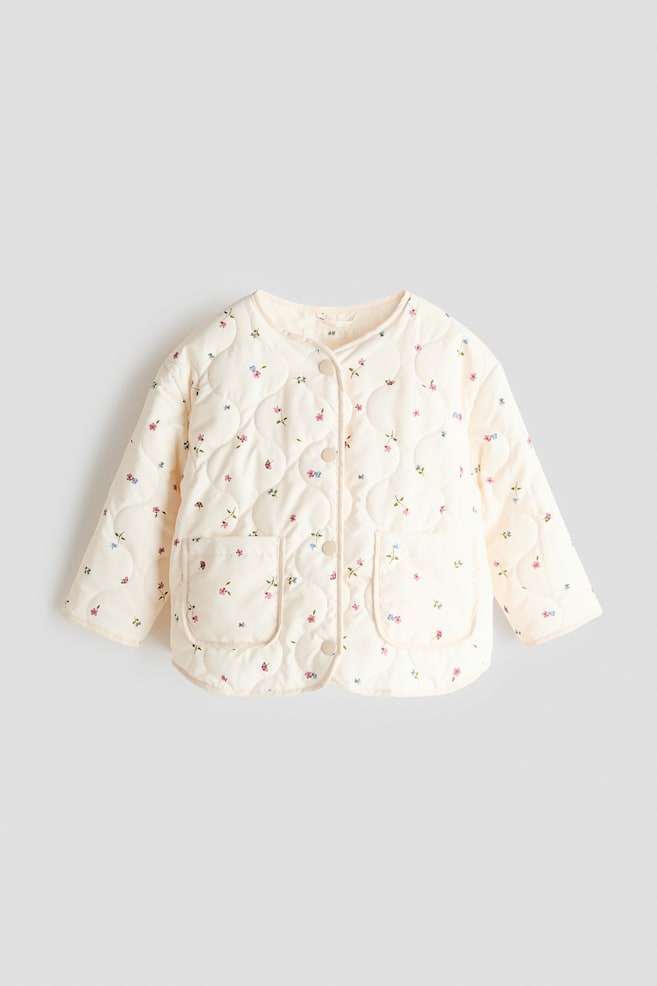 Quilted jacket - Cream/Floral/Beige/Leopard print - 1