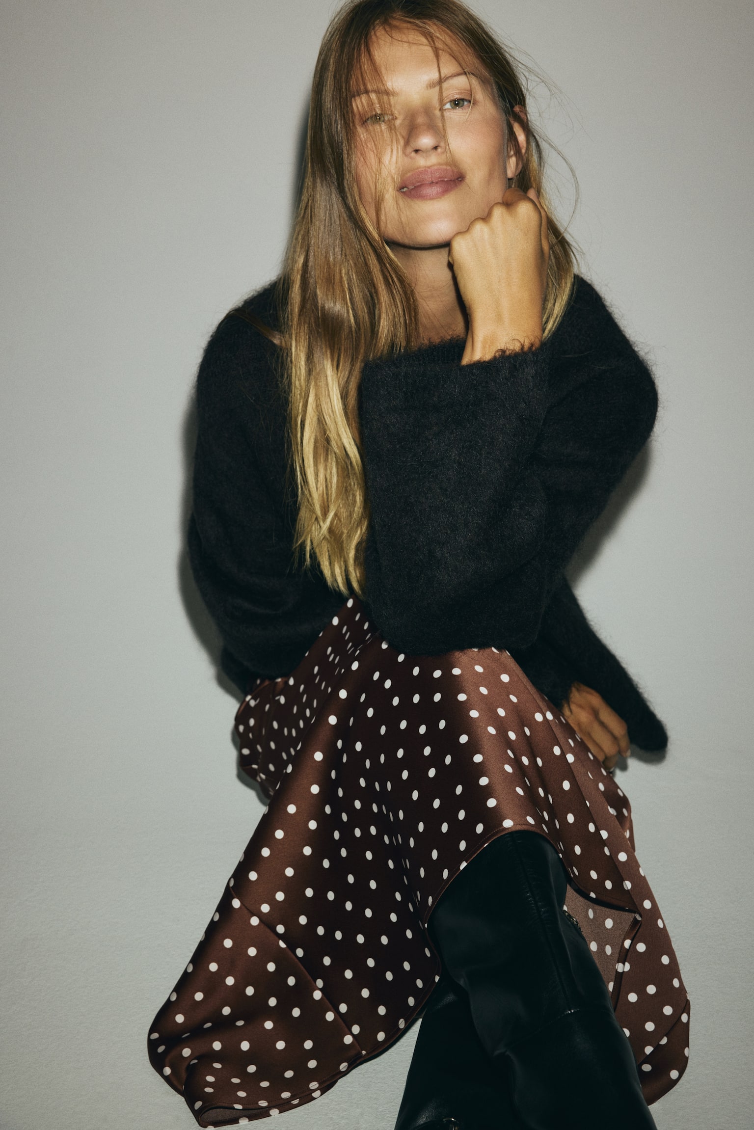 Gonna longuette - Marrone scuro/pois/Nero/pois/Nero/Dorato/Beige chiaro/zebrato/Bordeaux/Rosa polvere chiaro/Arancione - 2