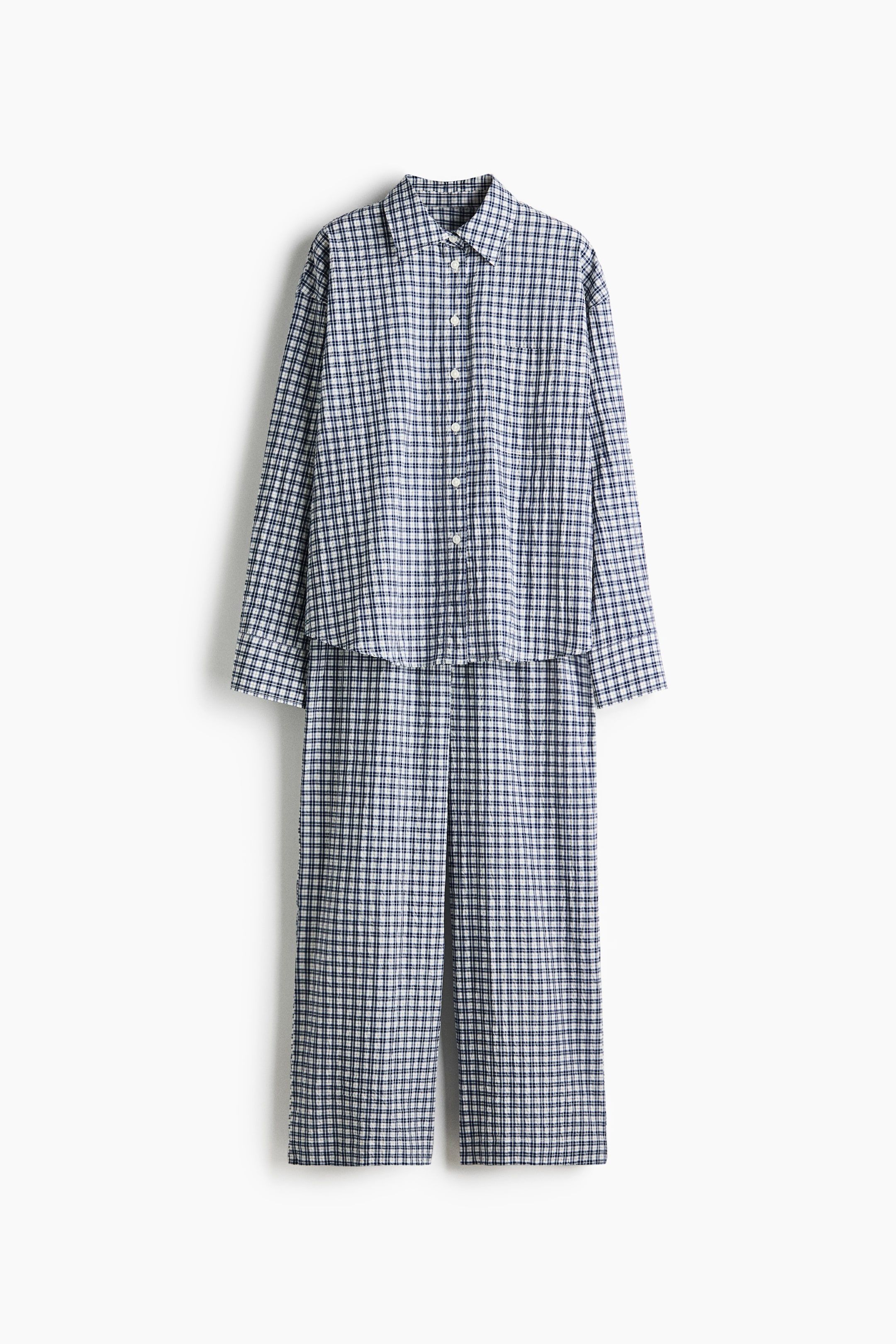 View larger image: Cotton Pajamas - Dark blue/checked - Ladies | H&M CA 5