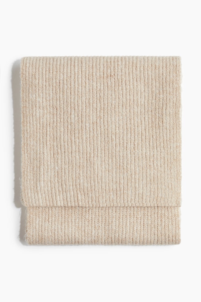 Strikket skjerf - Beige - 1