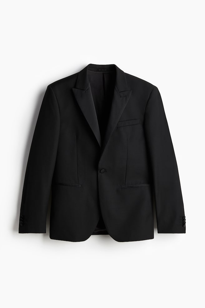Americana de esmoquin de un botón Slim Fit - Negro - 1