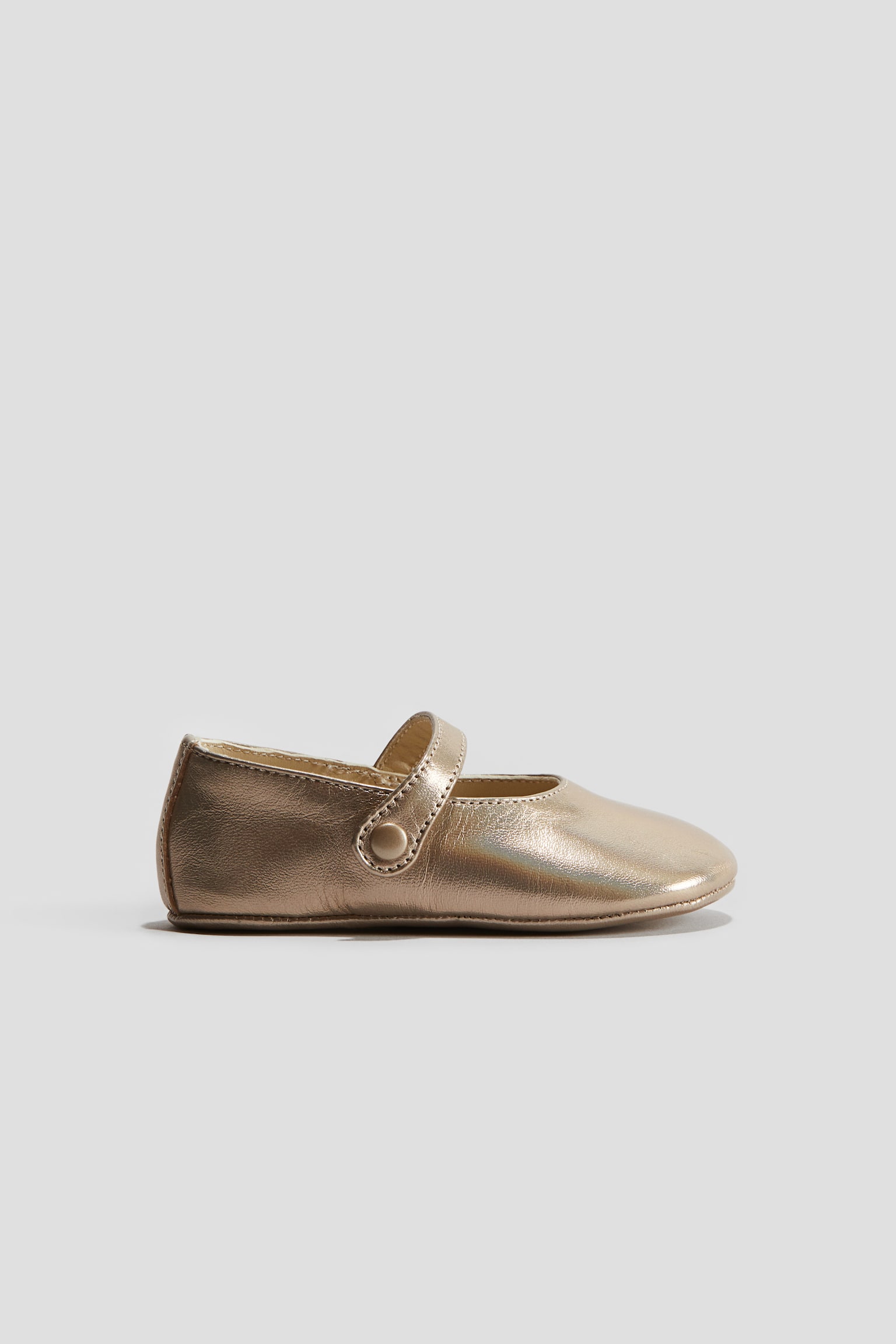 Leather soft-sole ballet pumps - ゴールドカラー - 1